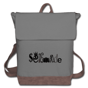 A backpack with the word " solunade " written on it.